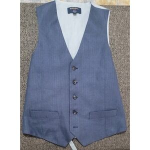 Brooks Brothers Men's Linen 1818 Blue Madison Fit Vest Waistcoat Size 38 Regular